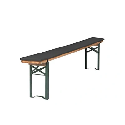 Afbeelding van TexDeko Bierbankkussens voor biertentgarnituur Heurigenbank in 200 cm lengte (schuim extra sterk RG30/50) antraciet