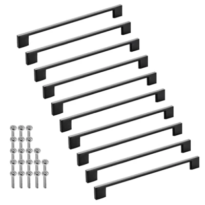 Afbeelding van SOTECH 10 stuks meubelgrepen BLACKLINE XII BA 224 mm zwart mat aluminium (lengte 256 mm, breedte 9 hoogte 28 mm) handgrepen kastdeurgrepen