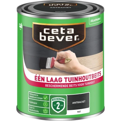 Afbeelding van Cetabever Een Laag Tuinhoutbeits Antraciet 750 ML