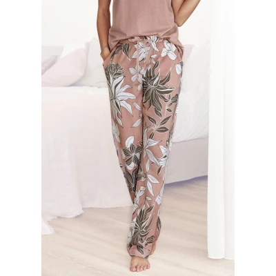Afbeelding van Lascana Pyjamabroek allovergeblümtaltrosa, Dames, Maat: 32/34, Allover geblümt altrosa