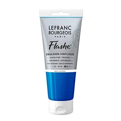Afbeelding van Lefranc Bourgeois 300568 Flashe acryl en vinylverf, lichtecht, dekkend bestand tegen veroudering 80ml Tube, Ocean Blue