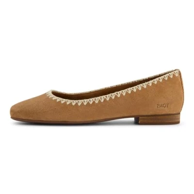 Afbeelding van TOMS Vrouwen Briella Ballet Flat, Bruin Suiker Suede/Deco Steek, 5 UK, Bruine Suède Deco Stitch, 37.5 EU
