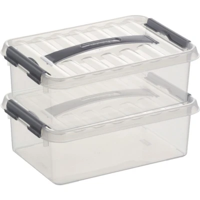 Afbeelding van 2x Kunststof stapelbare opbergbak 4 liter 30 cm Opbergbox