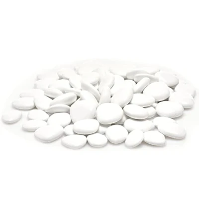 Afbeelding van Kalapanta Decoratieve stenen in gerecycled plastic voor vazen, schilderen, aquaria, tuin (Maat S Ø 2 5 cm, ong. 155 stuks, Wit)