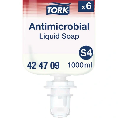 Afbeelding van Tork Antimicrobiële Vloeibare Handzeep S4, Dermatologisch getest, 1 x 1.000 ml, 424709