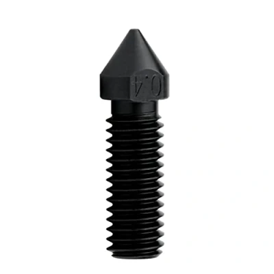 Afbeelding van M6 Hoge Temperatuur High Flow Gehard Staal Nozzle 0.4mm Compatibel met 1.75mm 3D Printer Vulkaan Hotend Warmteblok Sidewinder X1 X2 AC Vyper Kobra Max Print PEI PEEK Carbon Fiber (0.4mm)
