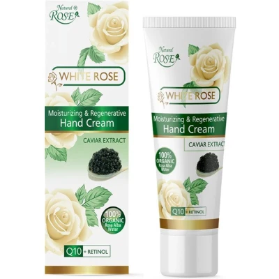 Afbeelding van Hand creme voor zijdezachte gevoel met Witte Roos zwarte Kaviaar Q10 75ml