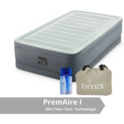 Afbeelding van Intex PremAire I Luchtbed 1 Persoons Inclusief Ingebouwde Electrische Pomp. Draagtas en Repairset