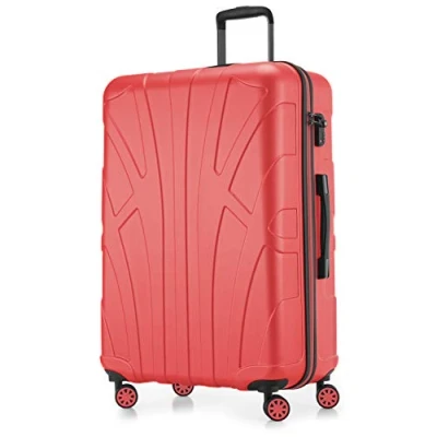 Afbeelding van Suitline Koffer in 3 maten, trolleyset rolkoffer harde schaal reiskoffer (55 cm, 66 76 cm) dubbele wielen, 15, koraal,