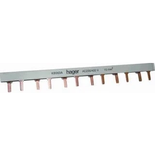 Afbeelding van Hager aansluitrail vork 2 polig 16 mm 12 modulen