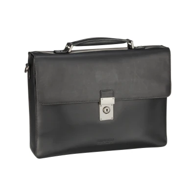 Afbeelding van LEONHARD HEYDEN Leren Afzonderlijke gevallen Laptoptas met laptopvak Ottawa Document Wallet Black Zwart
