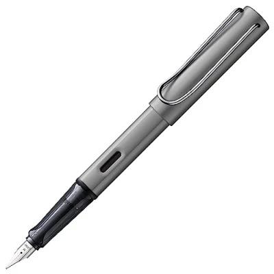 Afbeelding van LAMY AL star graphite Vulpen met ergonomische greep &amp; gepolijst stalen penpunt in maat M lichtgewicht aluminium behuizing inclusief T 10 blauw vulling Rechtshandig