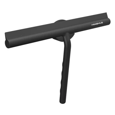 Afbeelding van Minismus Douche Trekker Zwart met Magneethouder Ophangsysteem Zonder Boren 28 cm Breed Douchewisser Raamtrekker Badkamer Accessoires Raamwisser Aftrekker