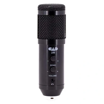 Afbeelding van CAD AUDIO, U49 USB condensatormicrofoon met groot membraan (karakteristiek: cardioïde, 20 Hz kHz, geïntegreerde A/D omvormer, voor MAC of PC, incl. kabel, voorruit, klem en tafelstandaard),