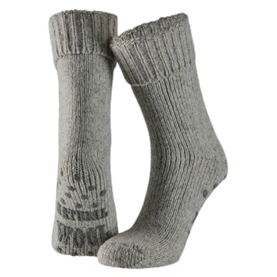 Afbeelding van Apollo Wollen Huissok heren Grijs Maat 43/46 Huissokken Fluffy sokken Slofsokken anti slip Warme Winter