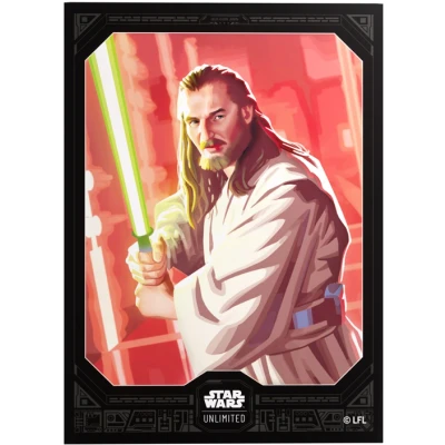 Afbeelding van Gamegenic, Star Wars: Unlimited Premium Art Sleeve Qui Gon Jinn, 60 Sleeves + 2 transparante mouwen, Kleurcode: Grijs