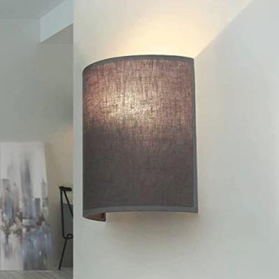 Afbeelding van wandlamp Stof in grijs Hal Woonkamer B:20 cm E27 max. 60 W halfrond Modern niet verblindend Up Down Slaapkamer ALICE