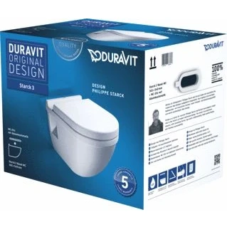 Afbeelding van Duravit Starck 3 pack wandcloset met spoelrand diepspoel wit
