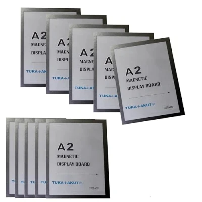 Afbeelding van TUKA i AKUT [10x] A2 Infoframe Magneetlijst met Zelfklevende Achterkant, Gemakkelijk Uitwisselbaare Magnetische Wissellijst voor Wanden en Deuren, Informatielijst Set van 10, Zwart, TKD8400 10x