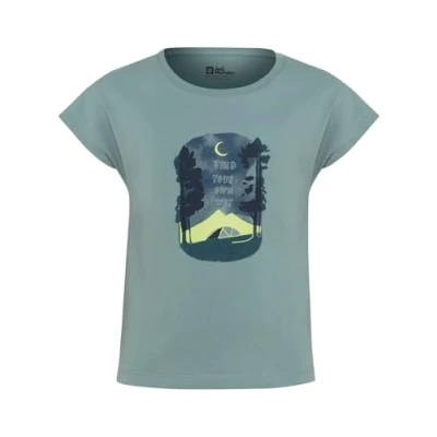 Afbeelding van Jack Wolfskin Graphic Girls Tshirt print voor kinderen, Maat: 116, Soft jade