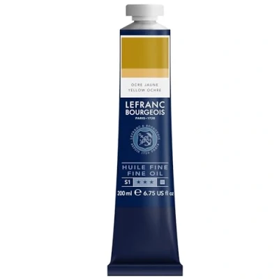 Afbeelding van Lefranc Bourgeois 301842 Fijne olieverf van uitstekende kwaliteit, lichtecht met een gelijkmatige consistentie, tube 200 ml, ideaal voor spieraammen, canvas, schilderbord Okergeel