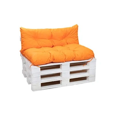 Afbeelding van Setgarden® Palletkussenset, kussens voor tuinmeubelen, outdoor rug en zitkussen, tuinzitkussen, vele kleuren maten (oranje, set 120 x 60 zitkussen + 40 rugkussen)