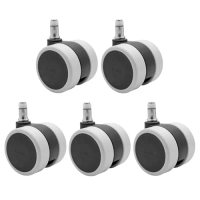 Afbeelding van WAGNER Draaistoelwielen/bureaustoelwielen 5 delige set DESIGN SOFT diameter Ø 60 mm, hoogte 65 intervalgeremd, pin 11 x 20 draagkracht 50 kg/rol Made in Germany 02007661