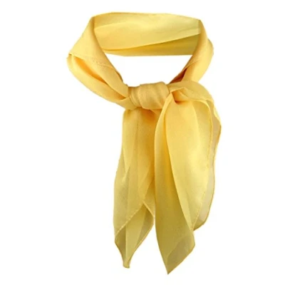 Afbeelding van TigerTie Dames chiffon halsdoek in effen kleur grootte 50 cm x Made Italy, geel, Tuchgröße