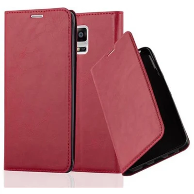 Afbeelding van Cadorabo Hoesje geschikt voor Samsung Galaxy NOTE 4 in APPEL ROOD Beschermhoes Case magnetische sluiting Cover