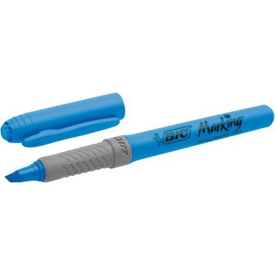 Afbeelding van BIC Highlighter Grip Markeerstiften Verstelbare Schuine Punt Blauw, Doos van 12 Stuks