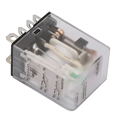 Afbeelding van BEML2C 8 pins 10A voedingsrelais Tussenrelais twee open gesloten elektromagnetische relais met groen indicatielampje 12 VDC / 6 110 (6 VDC)