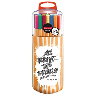 Afbeelding van STABILO point 88 viltstift, fijne punt, Zebrui etui met 20 viltstiften, Limited Edition by Snooze One
