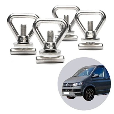 Afbeelding van 040Parts Set van 4 sjorogen voor het vastzetten de lading, compatibel met VW T5, T6, T6.1, Bully Multivan California Beach Caravelle, veilig sjorren bagage