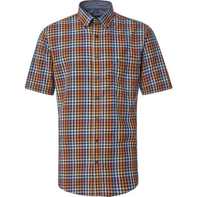 Afbeelding van Casamoda Comfort FIT Kurzarm Overhemd, Heren, Maat: 3XL, Orange