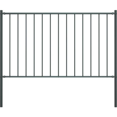 Afbeelding van Hekpaneel met palen 1,7x1,25 m gepoedercoat staal antraciet