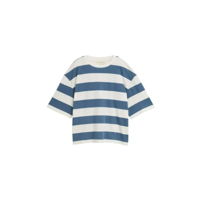 Afbeelding van TOM Tailor Denim Tshirt print, Dames, Maat: XS, Dusty blue white stripe