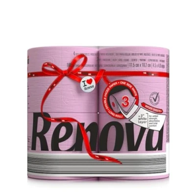 Afbeelding van Renova 5 x 4 rollen toiletpapier roze