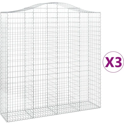 Afbeelding van vidaXL Schanskorven 3 st gewelfd 200x50x200/220 cm ijzer