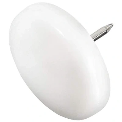 Afbeelding van Adsamm® / 32 x kunststof glijders met spijker/wit/Ø 30 mm/rond/meubelglijders spijker/meubel en vloerglijders