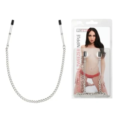 Afbeelding van Lux Fetish Tepelklemmen Tweezer Nipple Clips with Chain