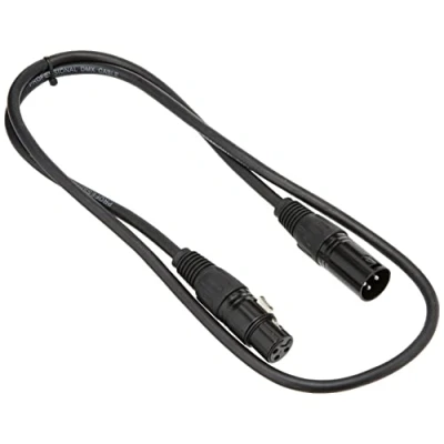 Afbeelding van Pulse PLS00265 DMX Lead, 3 Pin XLR Mannelijk naar Vrouwelijk, 1m, Zwart