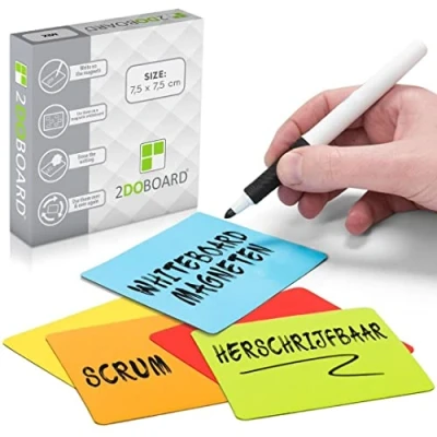 Afbeelding van 2DOBOARD Scrum Whiteboard Magneten 7,5 x cm 25 stuks Mix: 5 Kleuren Herschrijfbaar