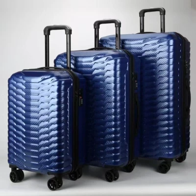 Afbeelding van Senella Luxe kofferset 3 delige Reiskoffer met wielen ABS Hardcase TSA slot design Donkerblauw
