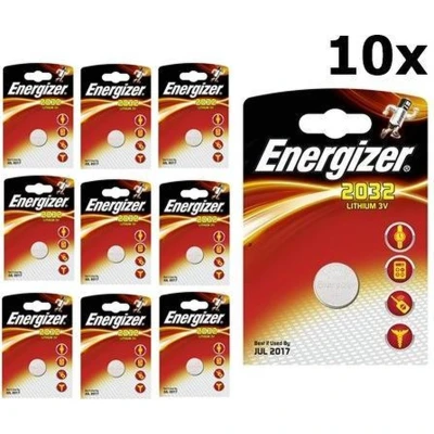 Afbeelding van 10 Stuks Energizer CR2032 3V Lithium batterij