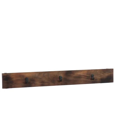 Afbeelding van J Line Kapstok 3 Hangers Hout Donkerbruin Majorr