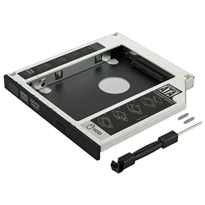 Afbeelding van Poppstar Frame voor 2,5&quot; SSD HDD Harde Schijf (7mm, 9,5mm, 12,5mm) in 12,7 mm SATA 3 CD/DVD Sleuf (Notebook, Laptop, etc.), Hard Disk Upgrade Set