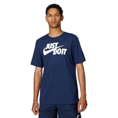 Afbeelding van Nike M NSW Tee Just DO IT Swoosh Longshirt, Midnight Navy/White, XS heren, Navy/Wit,