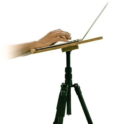 Afbeelding van Elsewhere Laptop Stand Ergonomisch bureau voor buiten Bamboe laptopstandaard Draagbare met statief home office