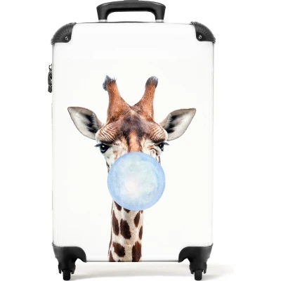 Afbeelding van NoBoringSuitcases.com Kinderkoffer giraf Handbagage koffertje kind 55x35x25