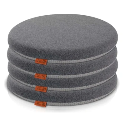 Afbeelding van Zitkussen stoel Stoelkussen 40x40 Ronde set van 4 grijs TEST ZEER GOED INNOVATION AWARD ERGONOMICS Medium hard H3 bank